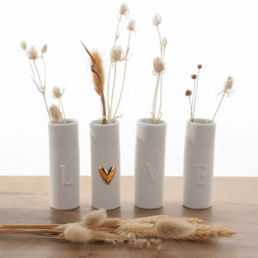 Mini vases "Love" x4 - Le Mas de Lonne