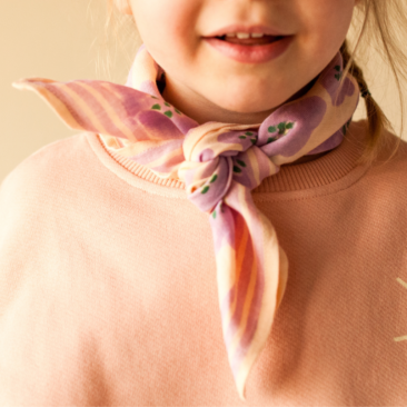 Small foulard Manika Flora bold lavande - Le Mas de Lonne