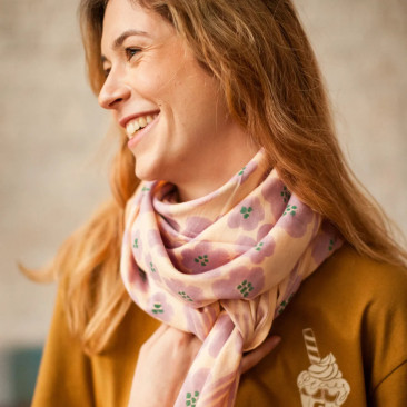 Foulard Latika flora bold lavande - Le Mas de Lonne