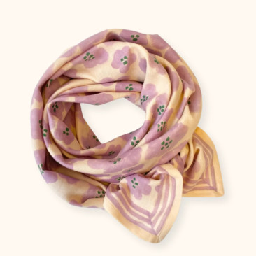 Foulard Latika flora bold lavande - Le Mas de Lonne