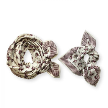 Foulard latika Ananas neige - Le Mas de Lonne