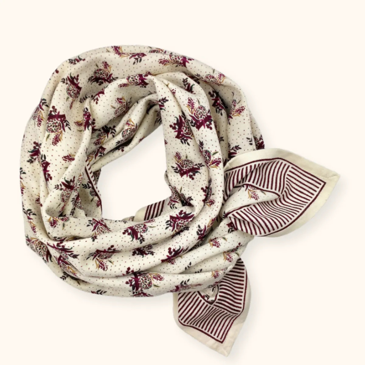 Foulard latika Ananas neige - Le Mas de Lonne