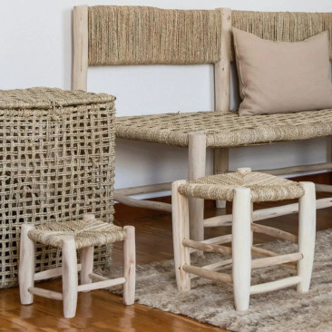 Tabouret en bois marocain - Le Mas de Lonne