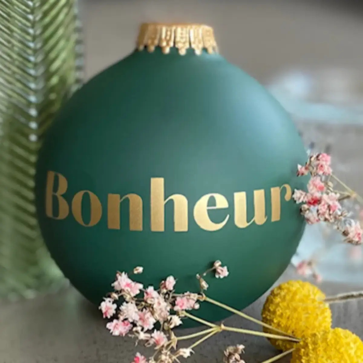 Boule de noël vert bonheur ensemble - Le Mas de Lonne